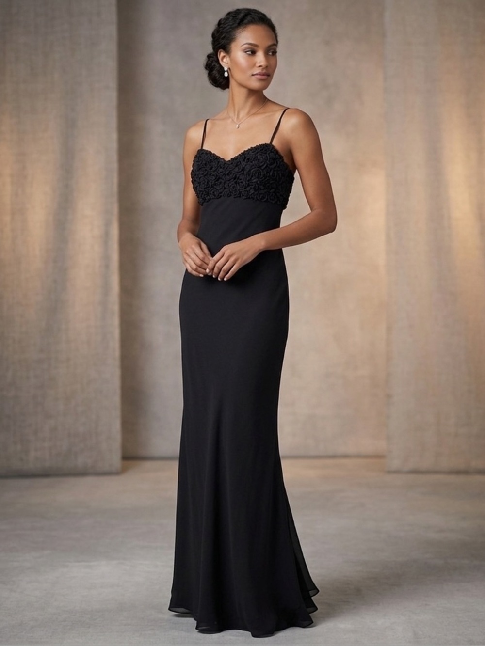 Betsy & Adam Jaslene Straps Dress size 4 Prom Evening party embellished dress